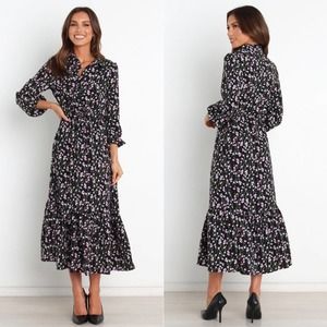 Petal & Pup Black Floral Maxi Dress